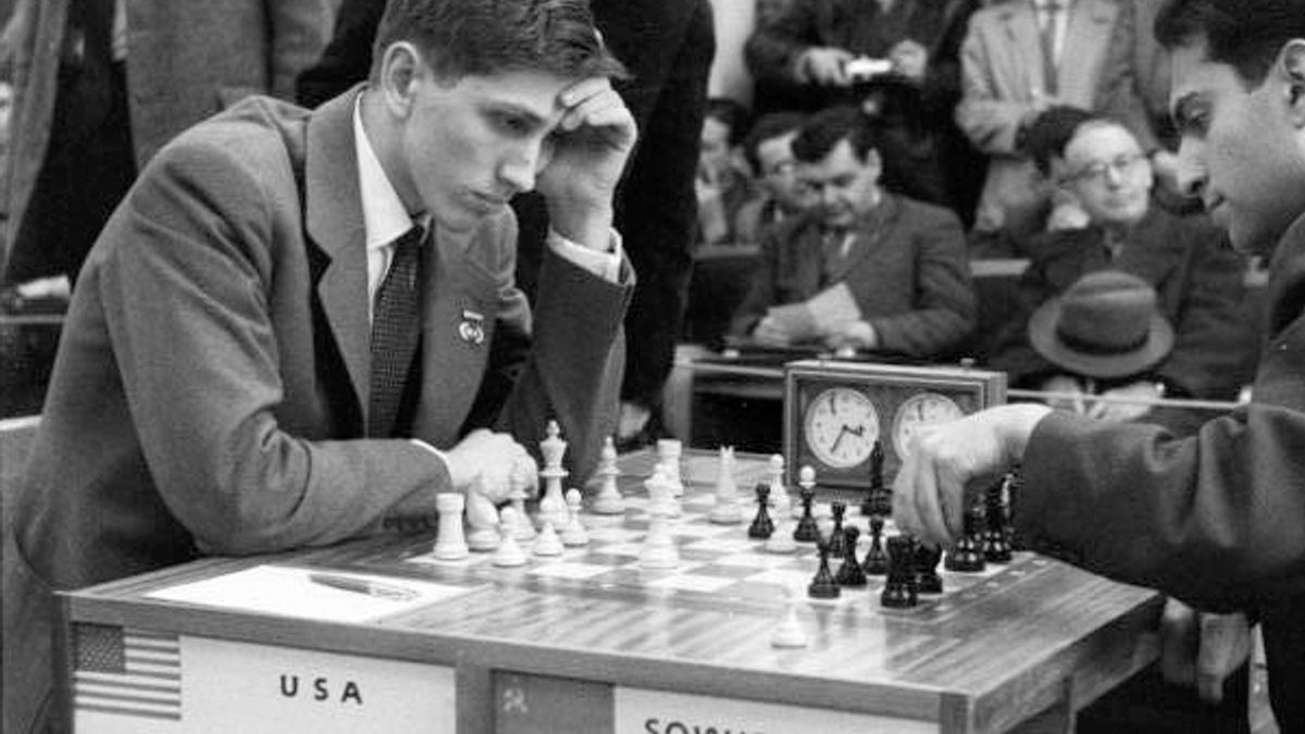 Chess Game Between Bobby Fischer by Bettmann