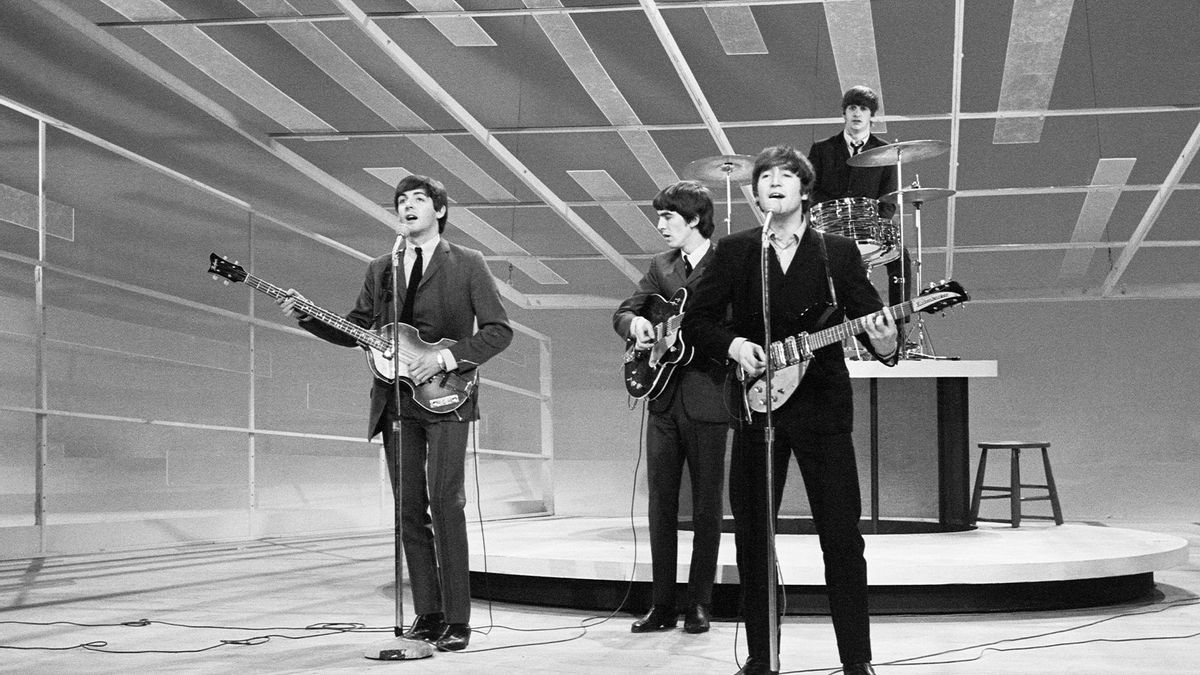 1964 The Beatles rehearsing for the Ed Sullivan Show,Television Broadcasting 