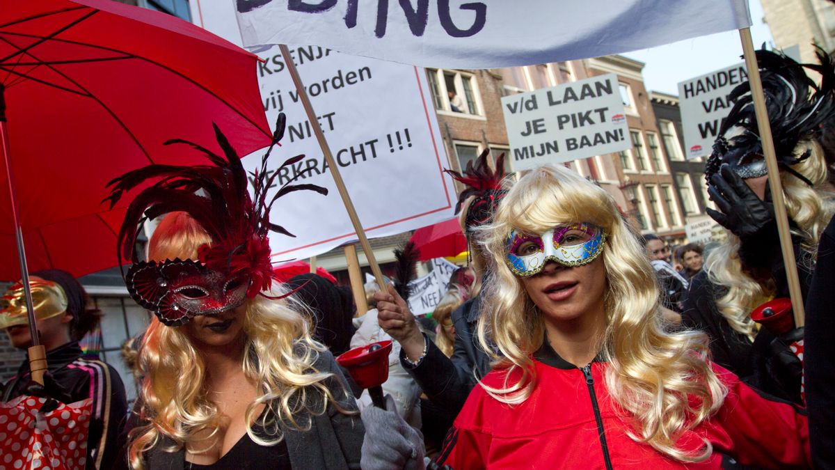 Amsterdam sex workers protest 