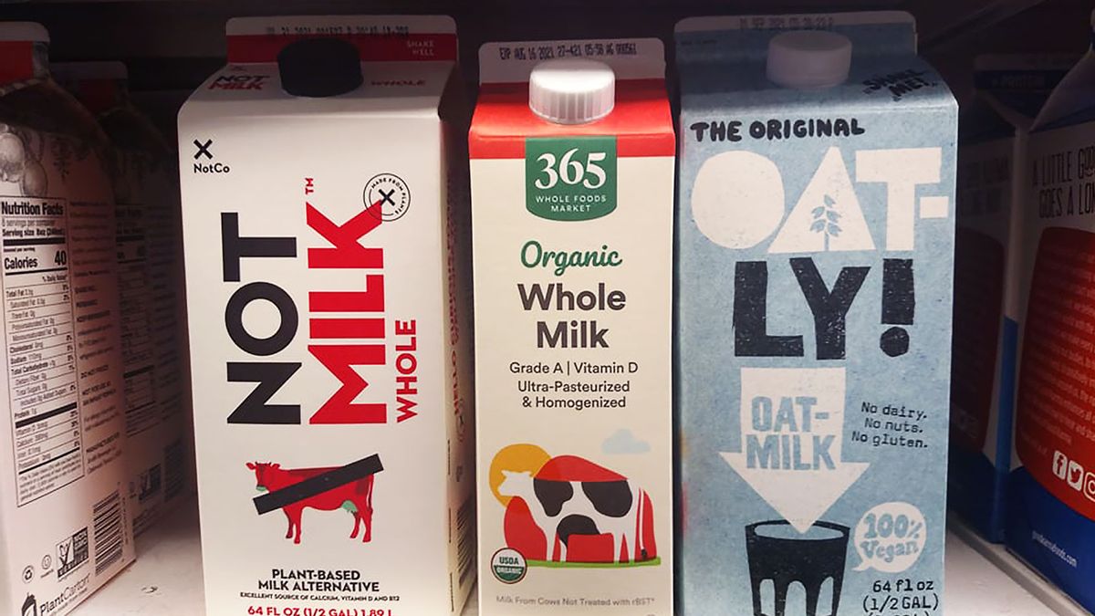 NotMilk vegan milk uses an 18-ingredient formula to try to mimic