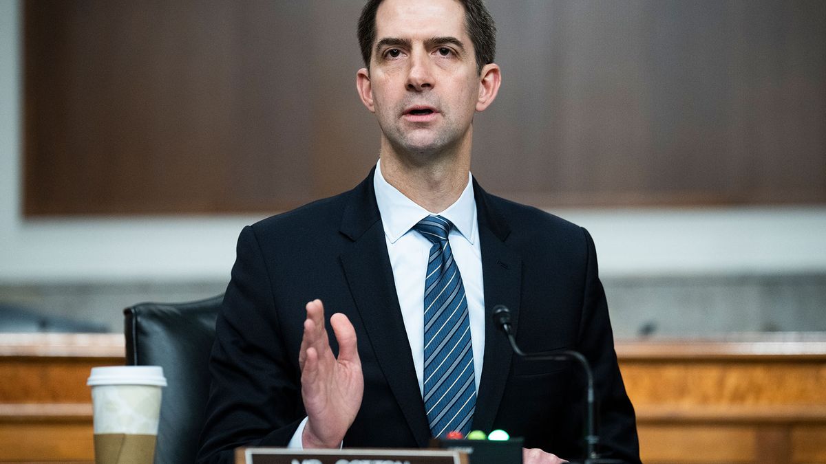 Tom Cotton, upset by George Floyd protests, is now holding up