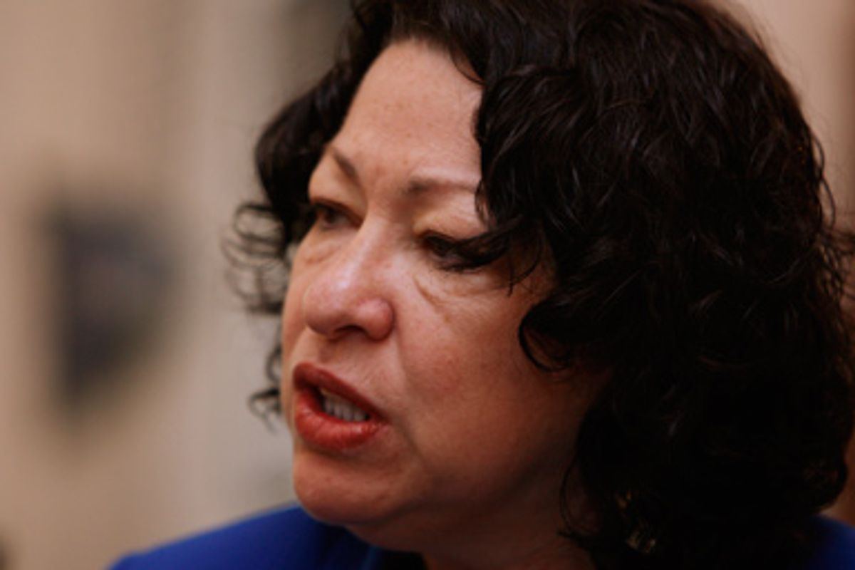 Supreme Court nominee Sonia Sotomayor meets with Sen. Patty Murray, D-Wash., not pictured, Wednesday, June 3, 2009, on Capitol Hill in Washington.