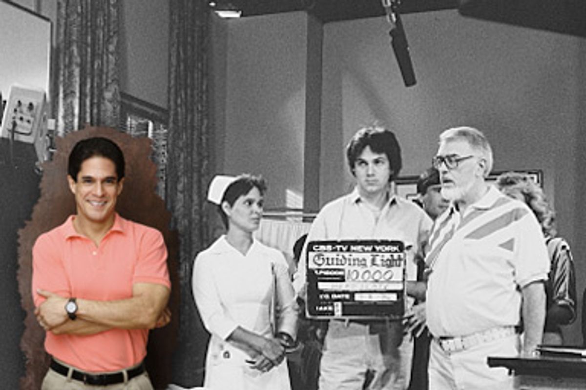 Raul Reyes' headshot (left) superimposed on a 1986 scene from "Guiding Light."