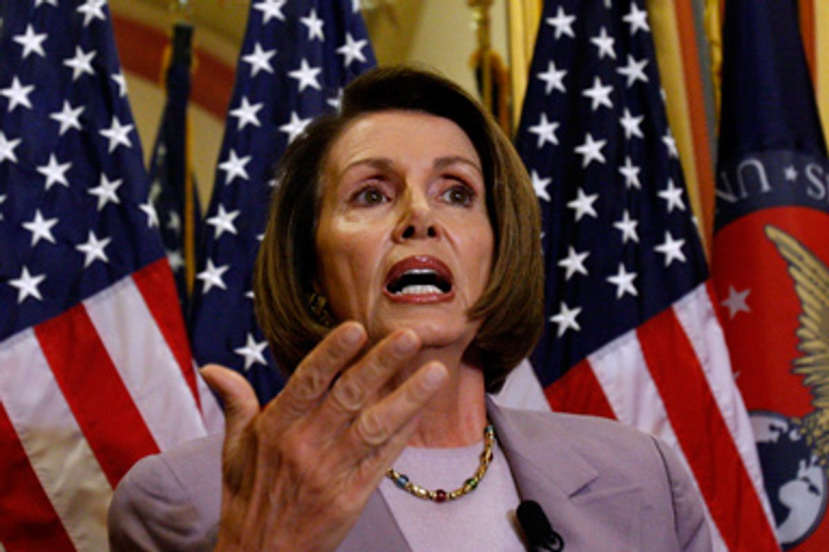 House Speaker Nancy Pelosi of Calif. gestures during a news conference on Capitol Hill in Washington, Thursday, Sept. 17, 2009.
