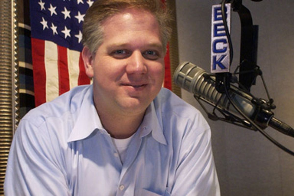 In this March 12, 2003 file photo, syndicated radio host Glenn Beck, whose Philadelphia-based show is heard in more than 100 markets, is seen after recording promotional announcements for an upcoming "Rally for America" in Bala Cynwyd, Pa.  
