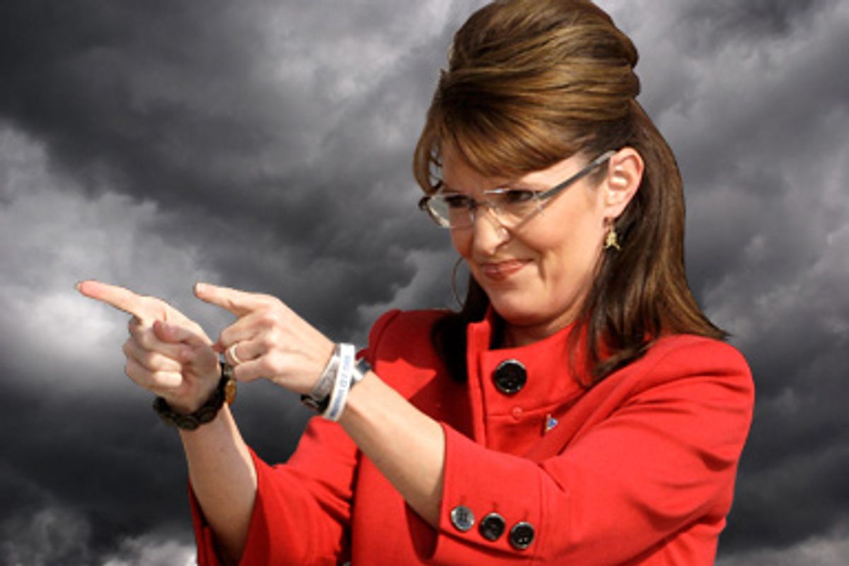Former Republican vice presidential candidate, Alaska Gov. Sarah Palin in Jefferson City, Mo. Monday, Nov. 3, 2008.     