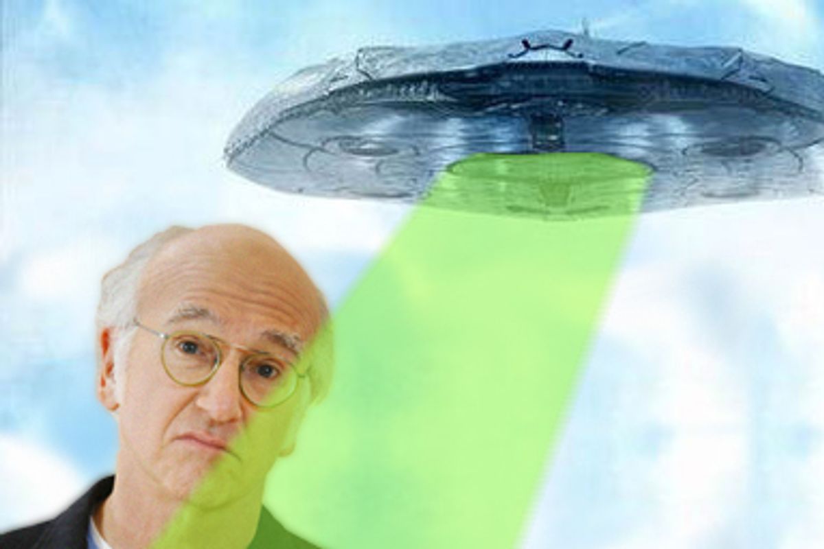 Larry David from HBO's "Curb Your Enthusiasm" and the Spaceship from ABC's "V"  