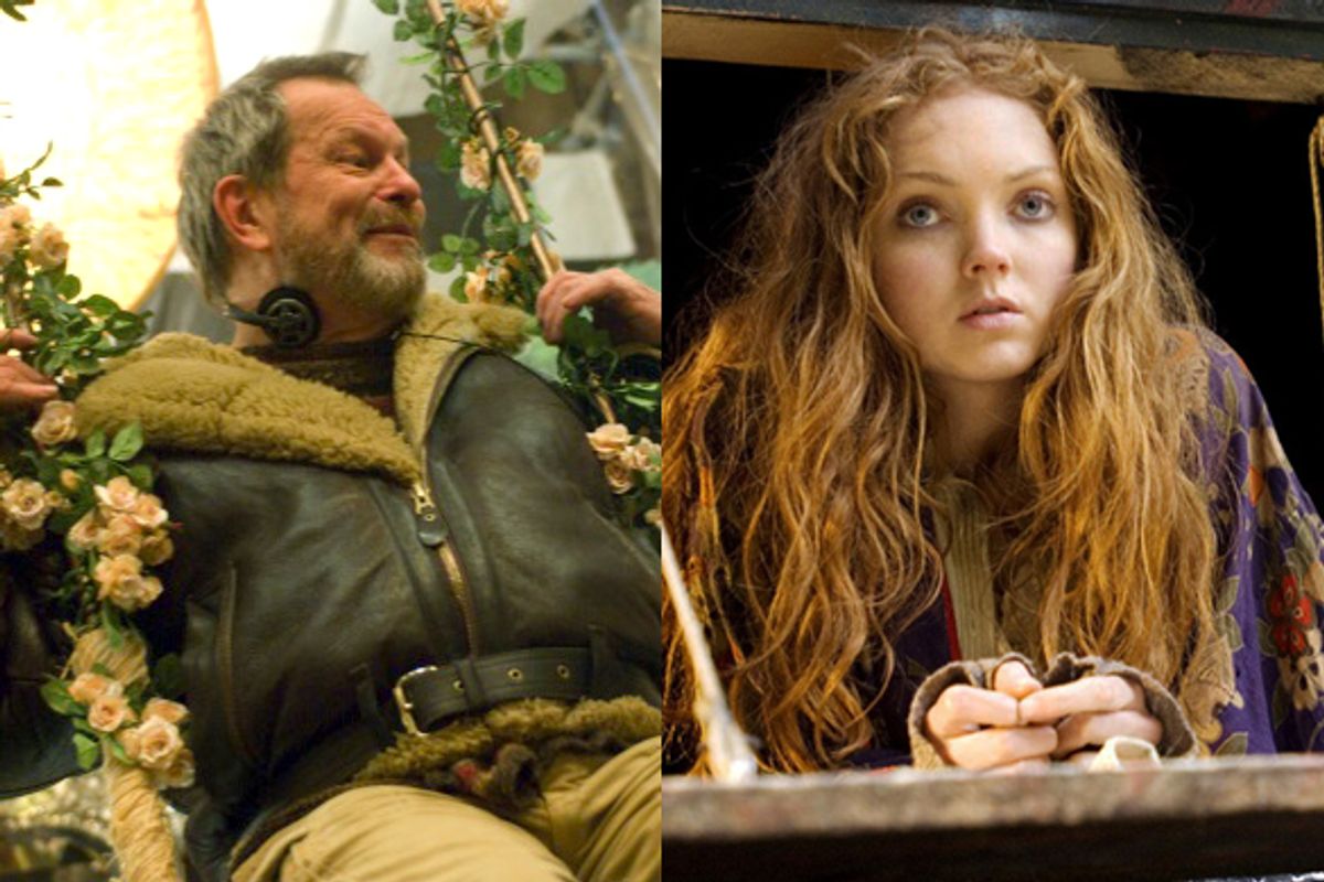 Terry Gilliam, left. Right: Lily Cole from "The Imaginarium of Dr. Parnassus" 