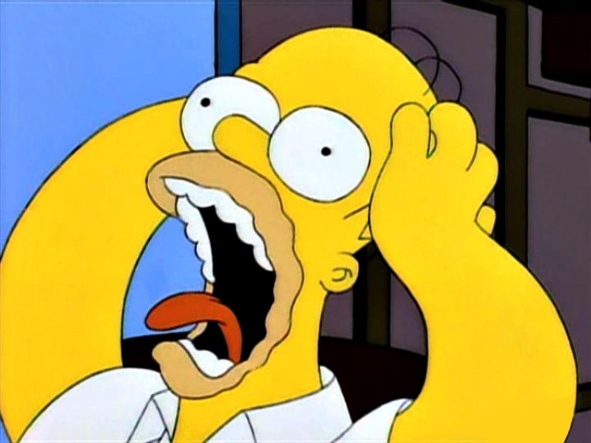 Homer Simpson of "The Simpsons" .