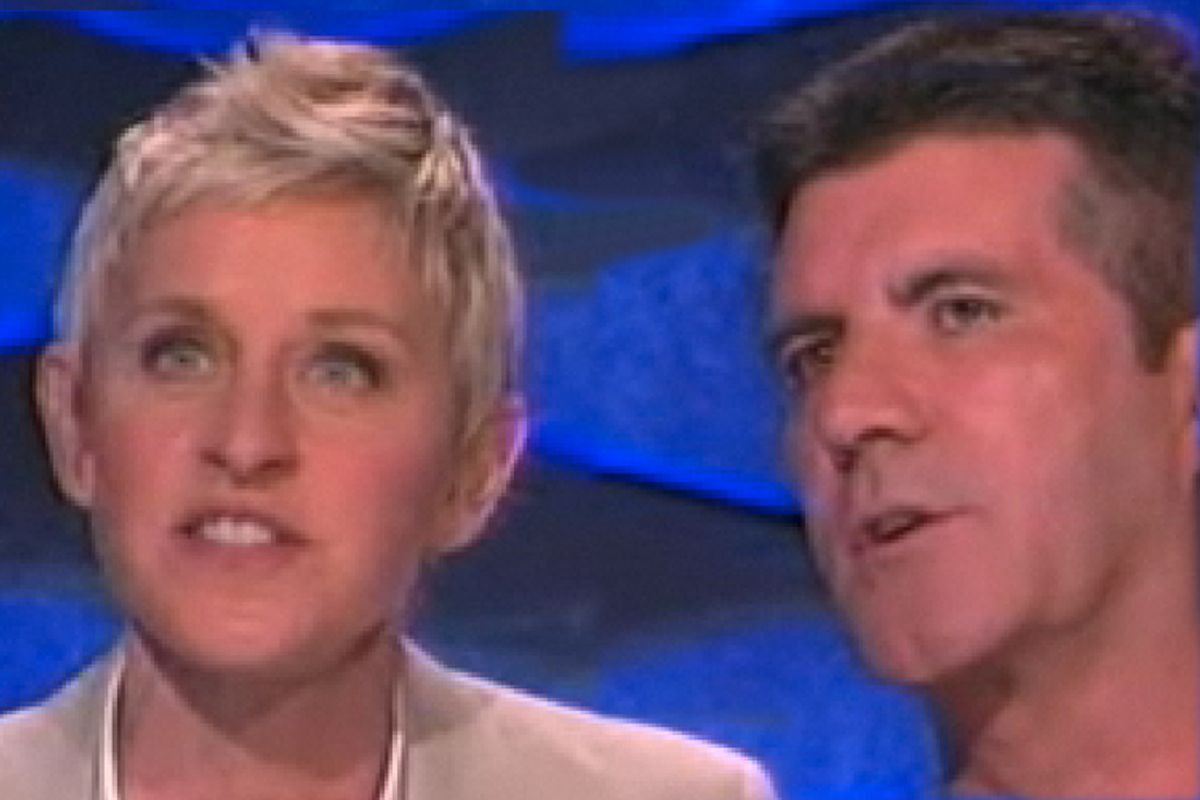 Ellen DeGeneres and Simon Cowell from "American Idol"  