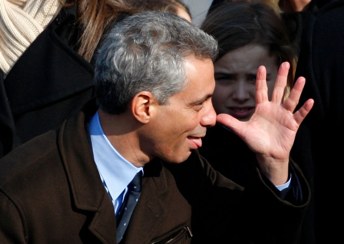 Incoming White House Chief of Staff Rahm Emanuel gestures prior to the inauguration ceremony of Barack Obama as the 44th President of the United States, in Washington, January 20, 2009.     REUTERS/Jim Young (UNITED STATES)  (Reuters)