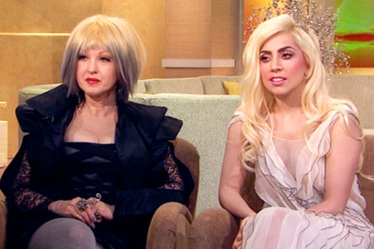 Cyndi Lauper and Lady Gaga on "Good Morning America"