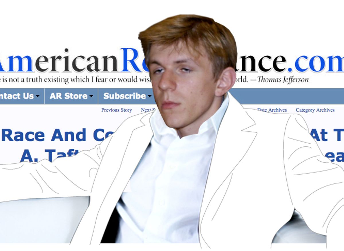 James O'Keefe, photographed at a white nationalist conference by One People's Project.       