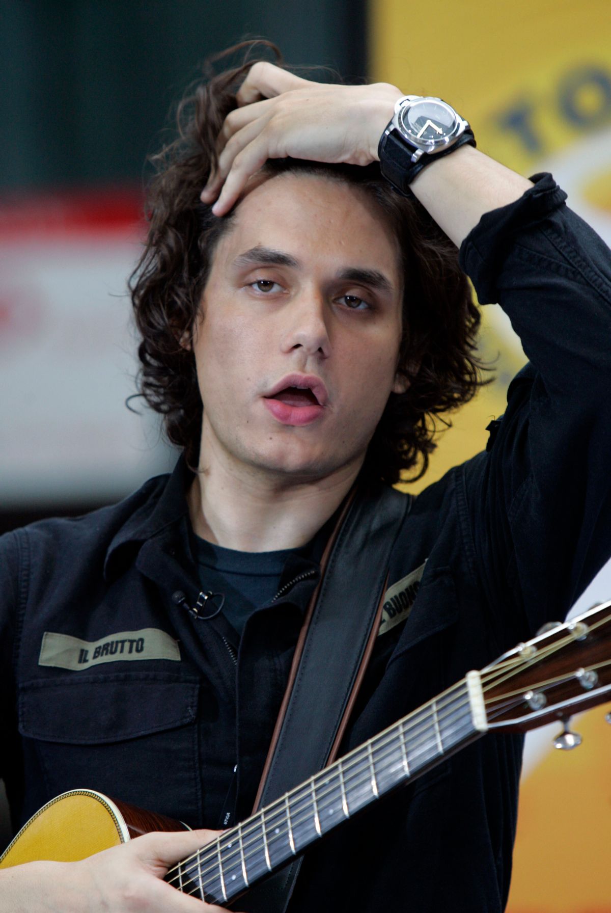 Singer John Mayer rearranges his hair during his appearance on the NBC "Today" television program in New York's Rockefeller Center, Friday Aug. 25, 2006. Mayer began a concert tour with Sheryl Crow in Pittsburgh Thursday Aug. 24, 2006. (AP Photo/Richard Drew)   (Associated Press)