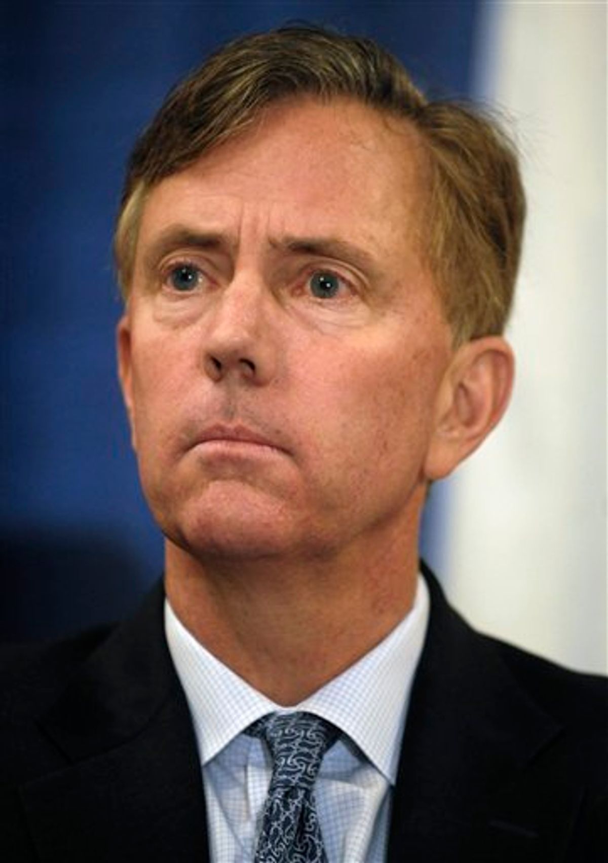 FILE - In this Jan. 20, 2010 file photo, Ned Lamont, listens to speakers at a bipartisan forum in Cromwell, Conn. Lamont, the political upstart who challenged U.S. Sen. Joe Lieberman four years ago, is expected to announce his bid for governor Tuesday, Feb. 16, 2010 at the Old State House in Hartford. (AP Photo/Jessica Hill, File) (AP)