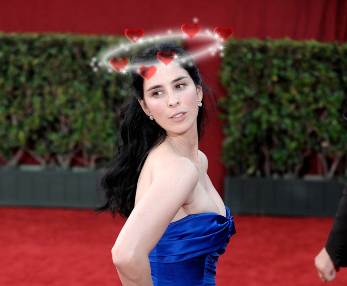 Sarah Silverman arrives at the 61st Primetime Emmy Awards on Sunday, Sept. 20, 2009, in Los Angeles. (AP Photo/Chris Pizzello)      (Chris Pizzello)