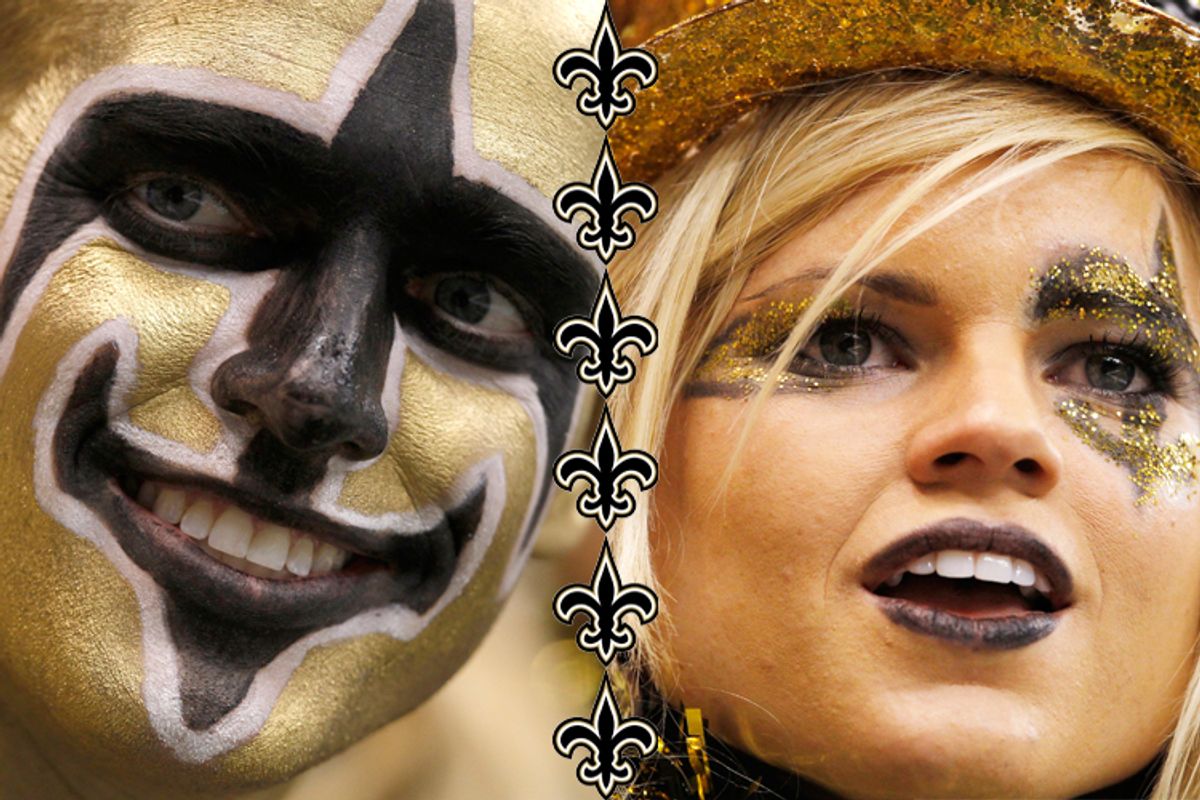 New Orleans Saints fans show their spirit.