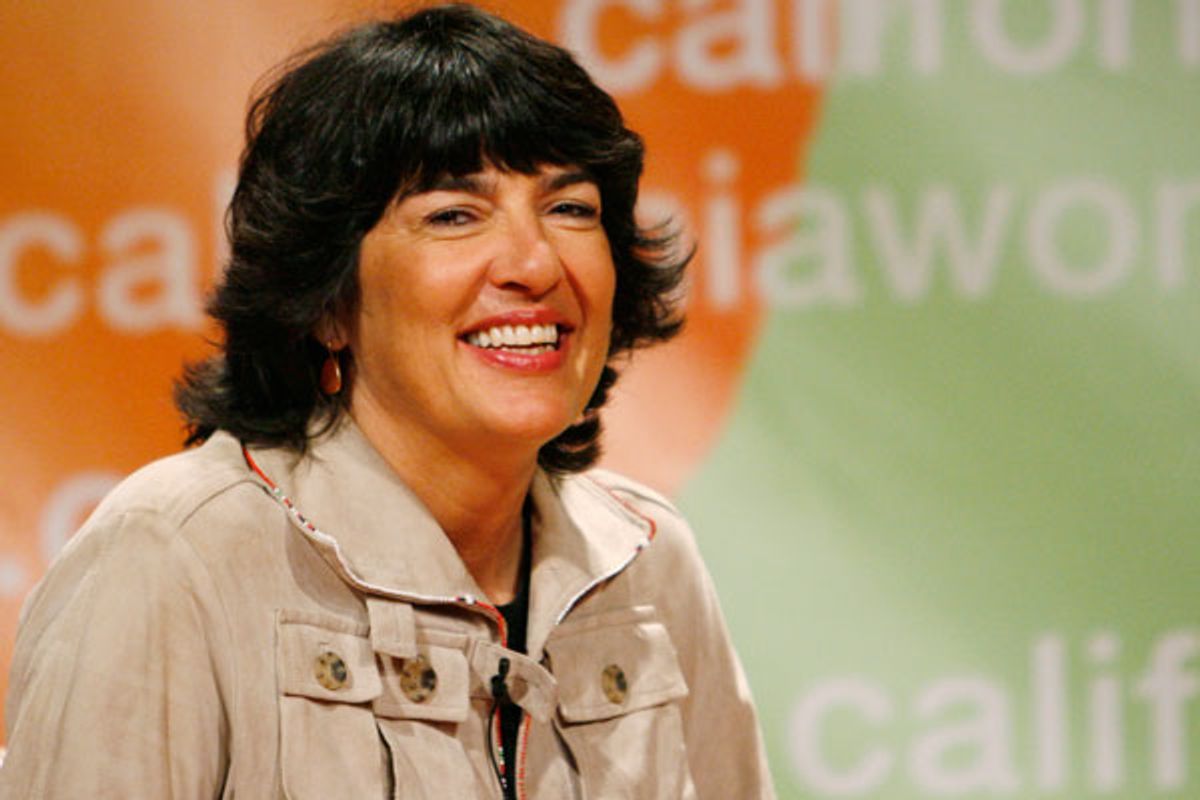 CNN correspondent Christiane Amanpour moderates a discussion on changing the world at the Women's Conference 2008 in Long Beach, California October 22, 2008.  