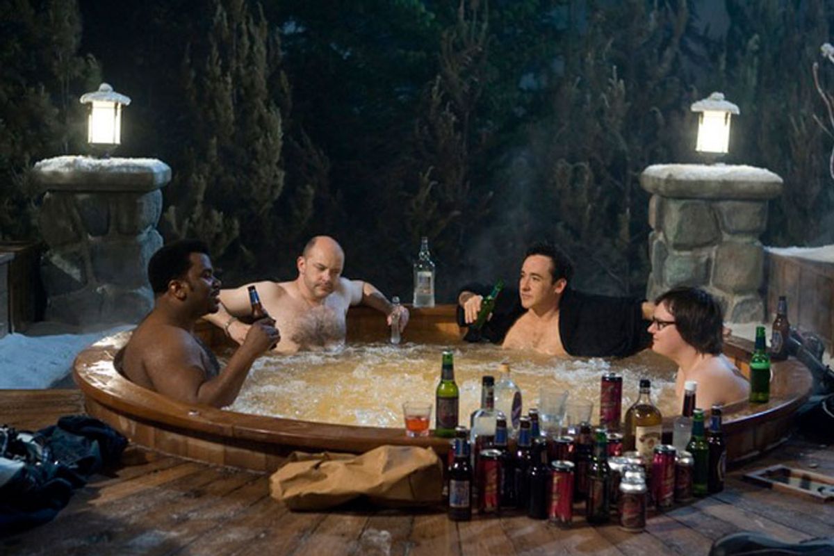 Craig Robinson, Rob Corddry, John Cusack and Clark Duke in "Hot Tub Time Machine."