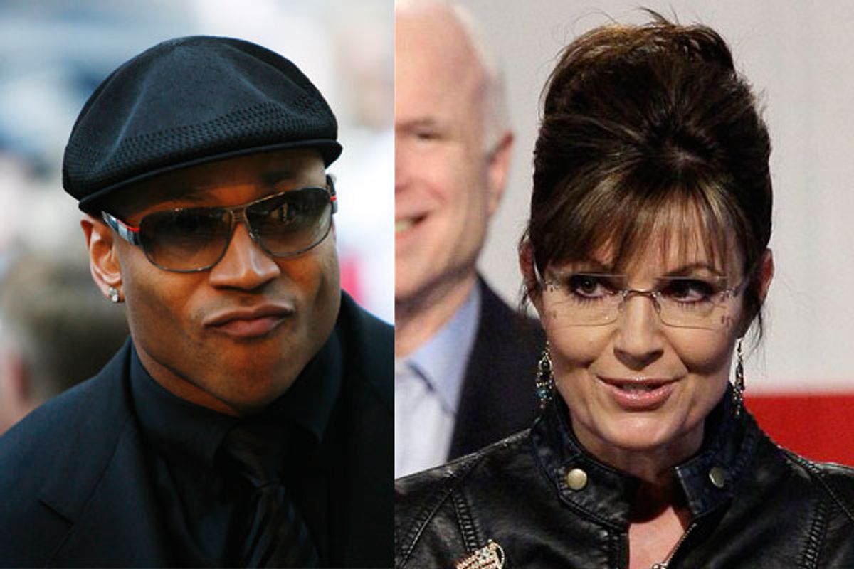 Rap artist LL Cool J arrives at Council of Fashion Designers of America annual awards ceremony in New York, and Sarah Palin speaks at a campaign rally for Sen. John McCain at the Pima County Fairgrounds in Tucson, Ariz. 