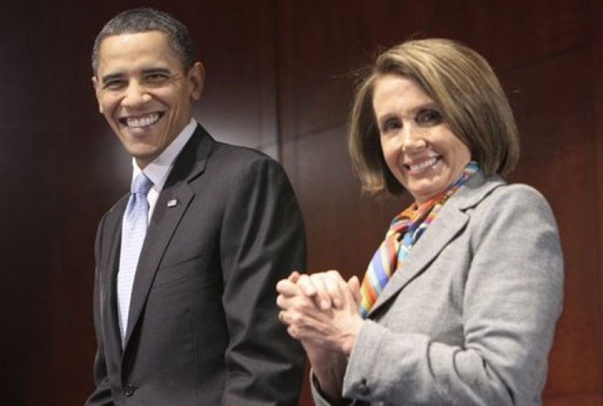 President Barack Obama with Speaker of the House Nancy Pelosi  (AP)