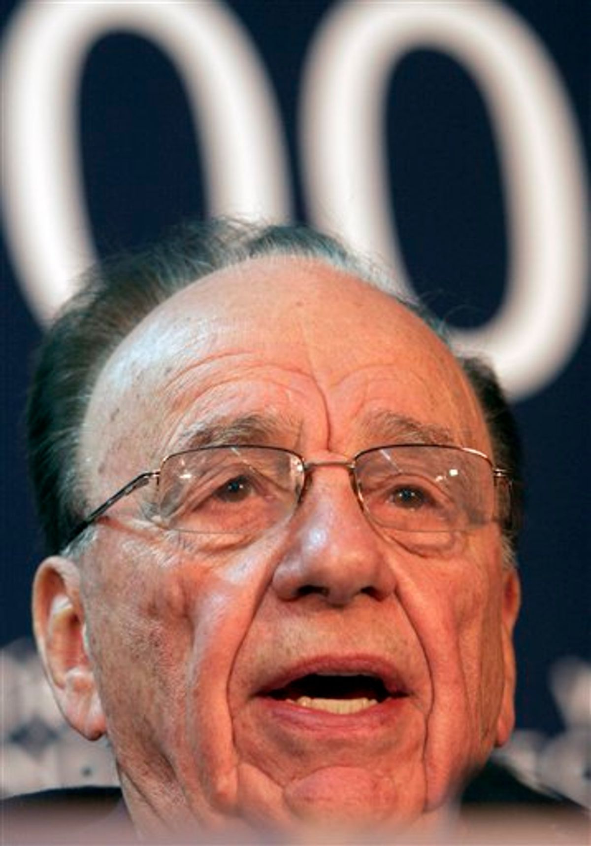 FILE - In this Jan. 28, 2009 file photo, Chairman and CEO of News Corporation, USA, Rupert Murdoch speaks during a media conference at the World Economic Forum in Davos, Switzerland.  "Good programing is expensive," Rupert Murdoch, told a shareholder meeting last month. "It can no longer be supported solely by advertising revenues."  (AP Photo/Virginia Mayo, file) (AP)