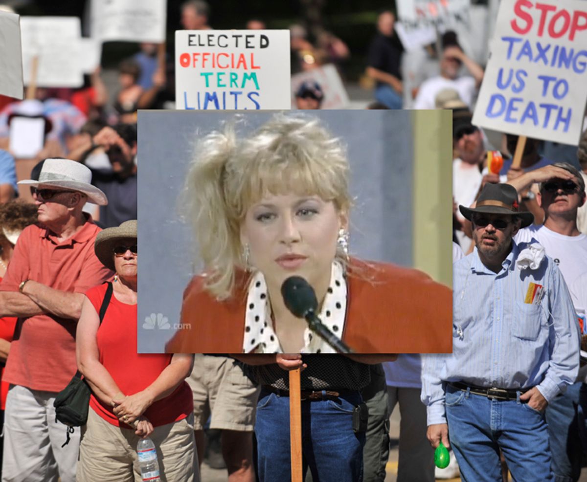 People protest at the Tea Party Movement : The Next Wave at the Oregon State Capitol in Salem, Ore., Saturday, Sept. 12, 2009. (AP Photo, Statesman Journal, Matt Gillis) (Matt Gillis | Statesman Journal)