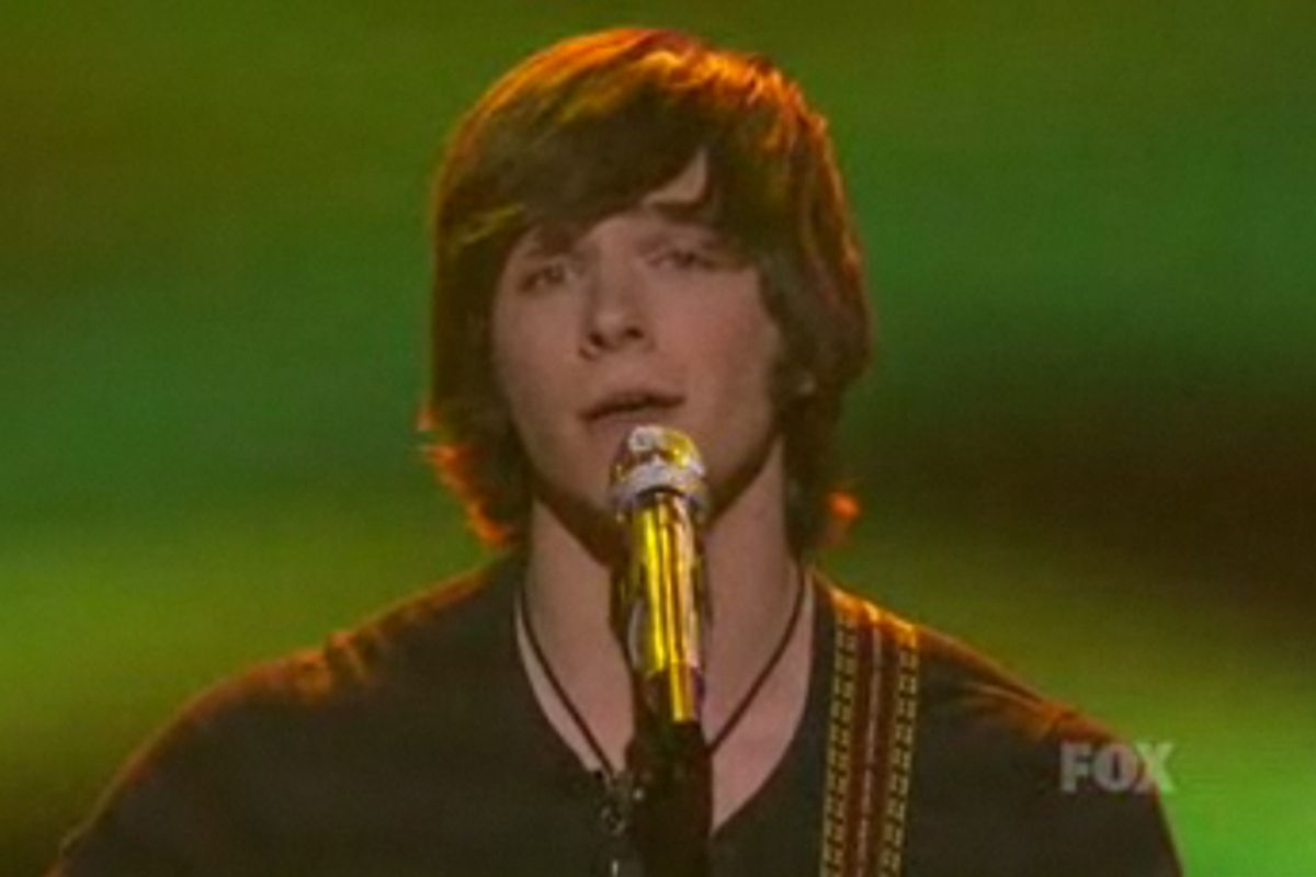 Tim Urban singing "Under My Thumb" on "American Idol" on Tuesday. 