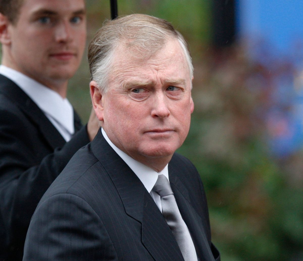 Former United States Vice President Dan Quayle arrives for funeral services of U.S Senator Edward Kennedy at the Basilica of Our Lady of Perpetual Help in Boston, Massachusetts August 29, 2009. Senator Kennedy died Tuesday after a battle with cancer.     REUTERS/Mike Segar (UNITED STATES POLITICS OBITUARY) (Â© Mike Segar / Reuters)