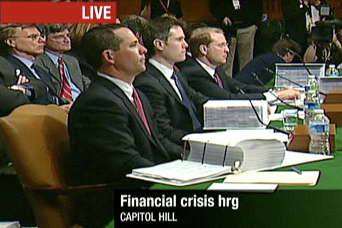 Goldman Sachs executives testify before a Senate subcommittee.     