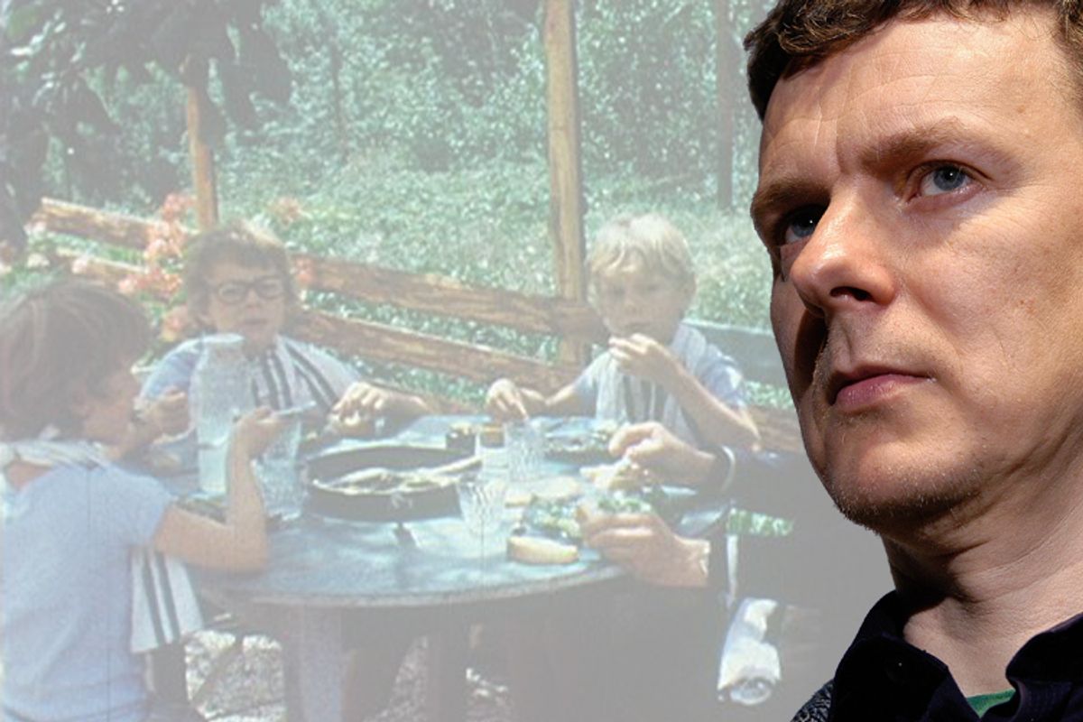 Michel Gondry (inset) and a still from his documentary, "The Thorn in the Heart."