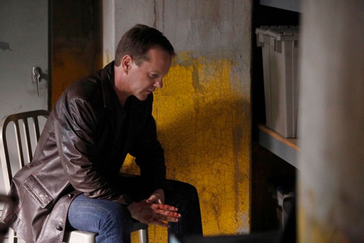 24:  Jack (Kiefer Sutherland) contemplates his next move in the climactic two-hour 24 series finale episode "2:00-4:00 PM" airing Monday, May 24 (8:00-10:00 PM ET/PT) on FOX.  Â©2010 Fox Broadcasting Co.  Cr:  Kelsey McNeal/FOX