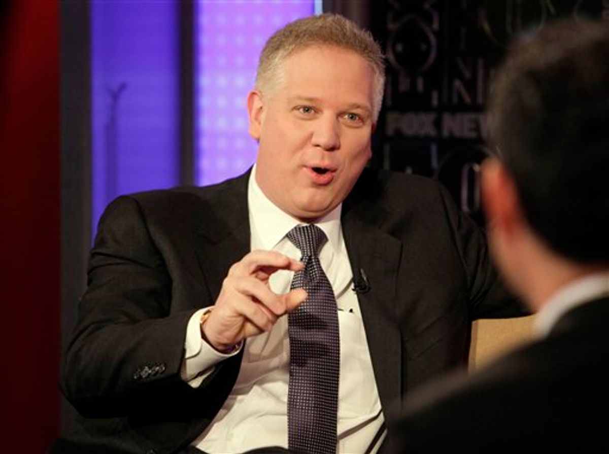 Radio and television personality Glenn Beck appears on the "FOX &amp; friends"  cable television program in New York,  Tuesday, April 20, 2010. (AP Photo/Richard Drew) (Associated Press)