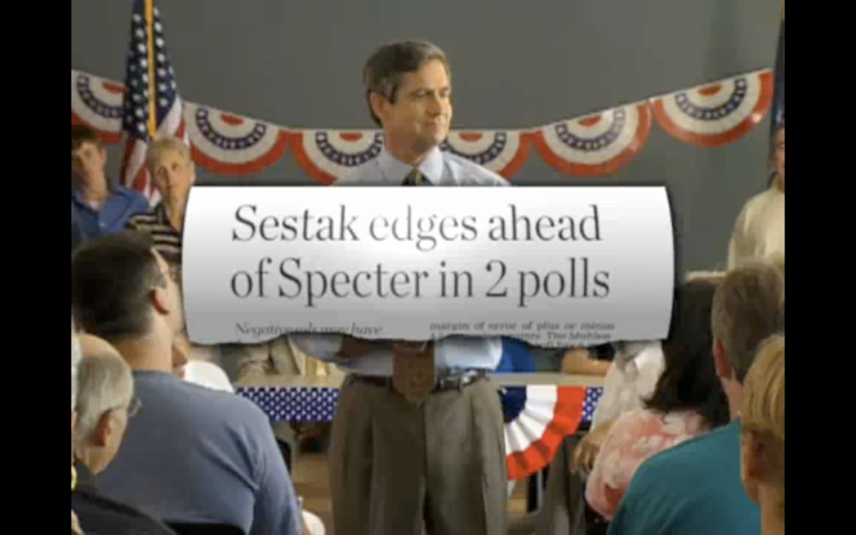 Screen shot from Joe Sestak's latest ad. 