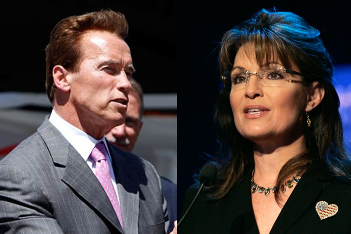 California Gov. Arnold Schwarzenegger and Sarah Palin