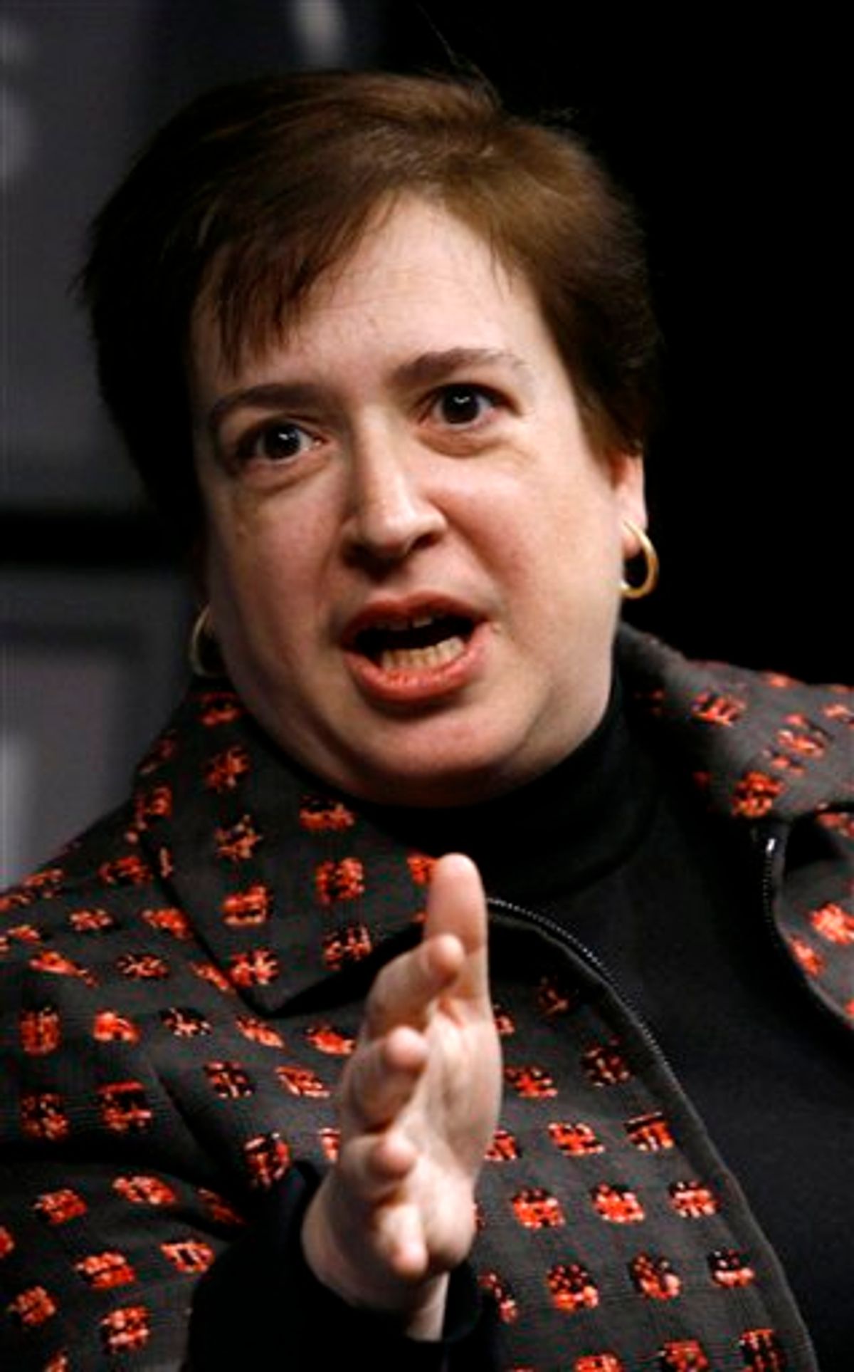 FILE - In this Jan. 28, 2010 file photo, U.S. Solicitor General Elena Kagan speaks during a panel about Women Advocates of the Supreme Court Bar at the Newseum in Washington. Liberals fear that after helping elect President Barack Obama he'll abandon them when he nominates a Supreme Court justice, choosing a consensus-building moderate rather than a liberal in the mold of retiring Justice John Paul Stevens. (AP Photo/Jose Luis Magana, File)   (AP)