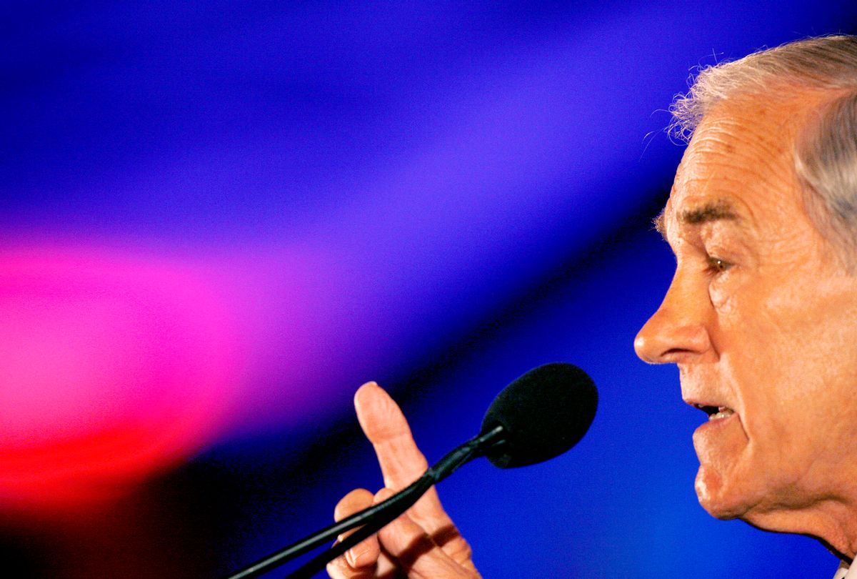 Texas Congressman Ron Paul speaks at the 2010 Southern Republican Leadership Conference in New Orleans, Louisiana April 10, 2010. As many as 3,000 party activists are to attend the four-day Southern Republican Leadership Conference, the most prominent gathering of Republicans outside of their presidential nominating conventions. REUTERS/Sean Gardner (UNITED STATES - Tags: POLITICS)  (Reuters)