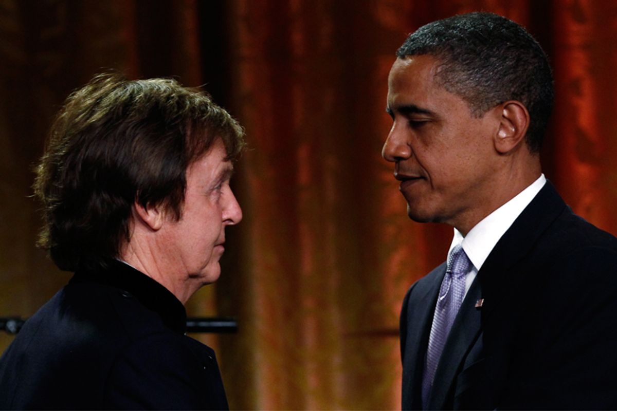 President Obama honors Paul McCartney at the White House on Wednesday, June 2. McCartney was awarded the 3rd Gershwin Prize for Popular Song from the Library of Congress.     