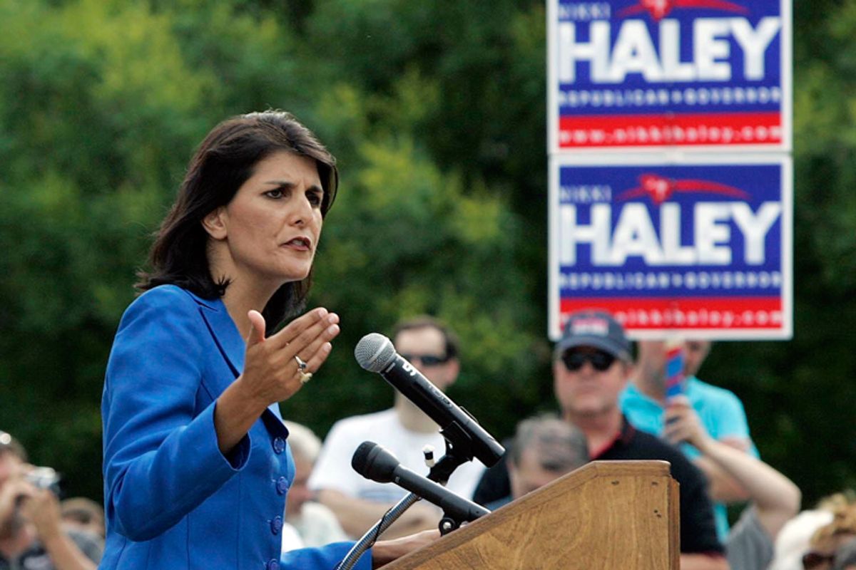 Nikki Haley in Columbia on May 14. 