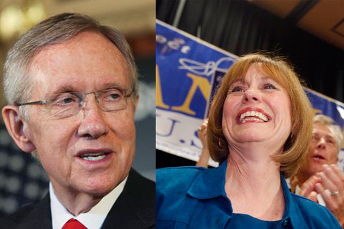 Senate Majority Leader Harry Reid, D-Nev., and GOP candidate Sharron Angle