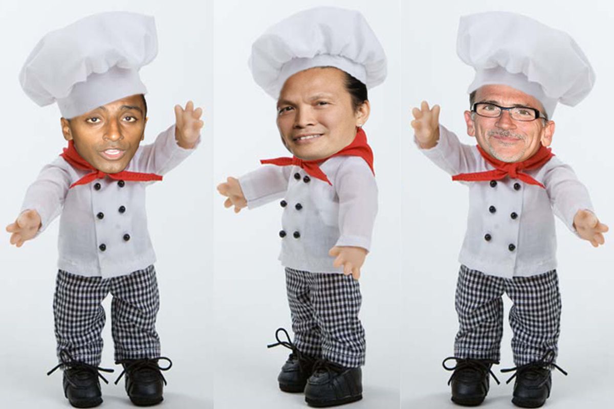 Marcus Samuelsson, Susur Lee and Rick Moonen compete for the title of "Top Chef Masters."