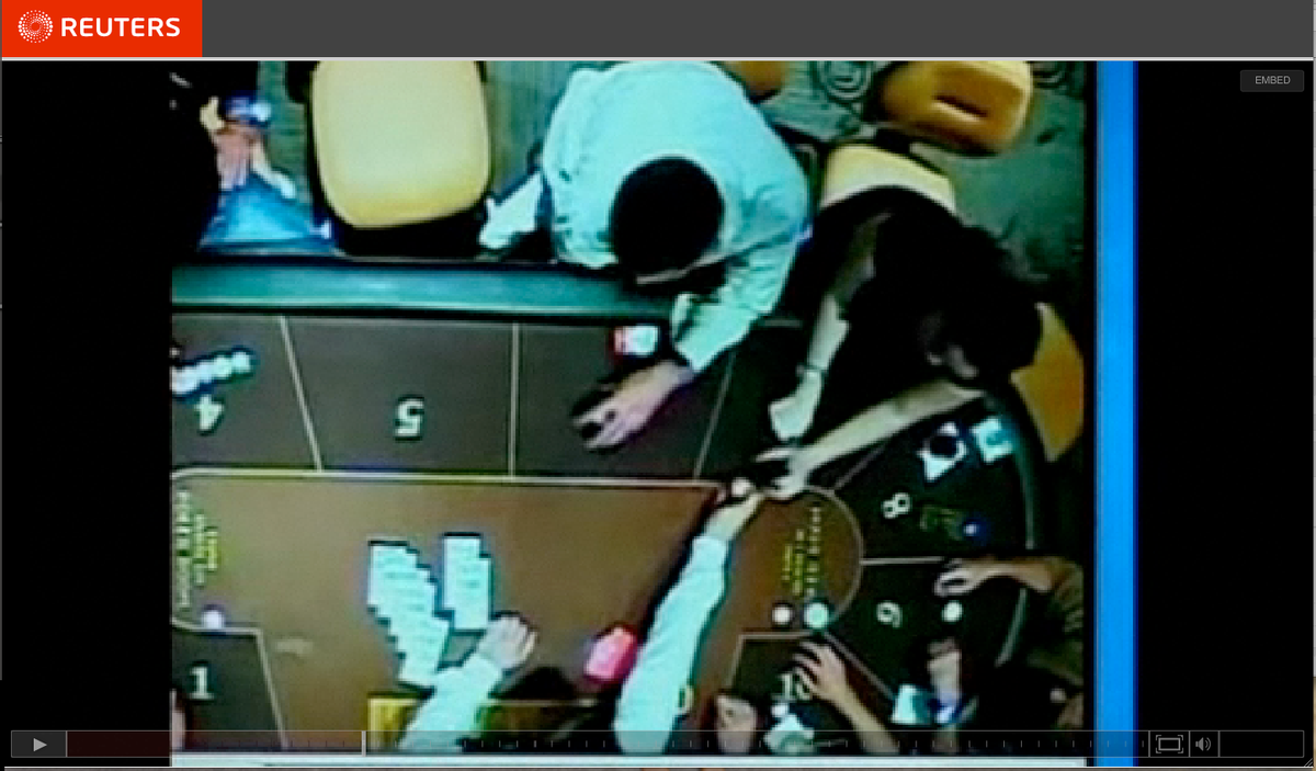 Security camera footage of Joran Van der Sloot and Stephany Flores playing poker