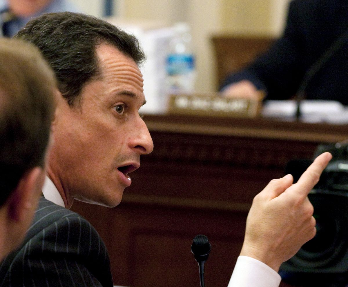 Rep. Anthony Weiner, D-NY, during the House Rules Committee meeting on Capitol Hill in Washington, Saturday, March 20, 2010.(AP Photo/Harry Hamburg) (Associated Press)