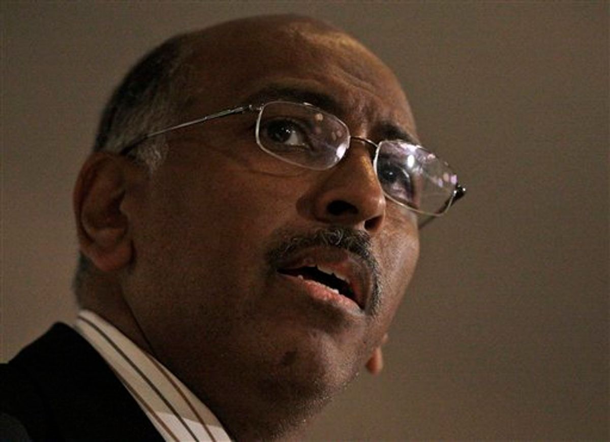 Michael Steele, Chairman of the Republican National Committee, speaks at the National Action Network Convention Wednesday, April 14, 2010, in New York.  (AP Photo/Frank Franklin II) (AP)
