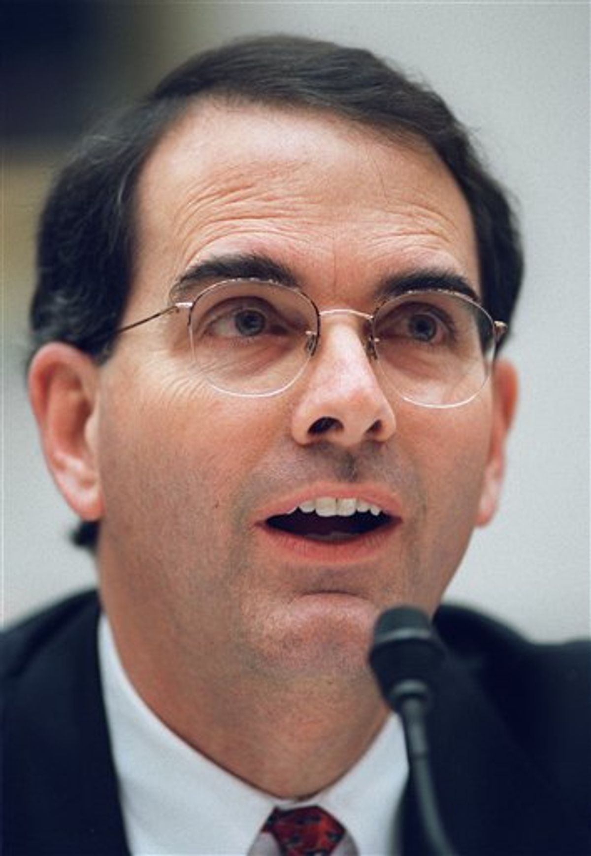 FILE - In this Feb. 14, 2002 file photo, Jay Bybee testifies on Capitol Hill in Washington. (AP Photo/Evan Vucci, File) (AP)