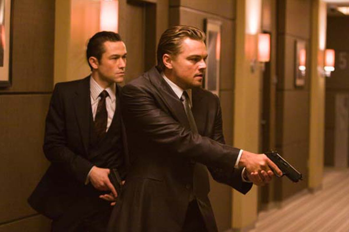 Joseph Gordon-Levitt and Leonardo DiCaprio in "Inception"   