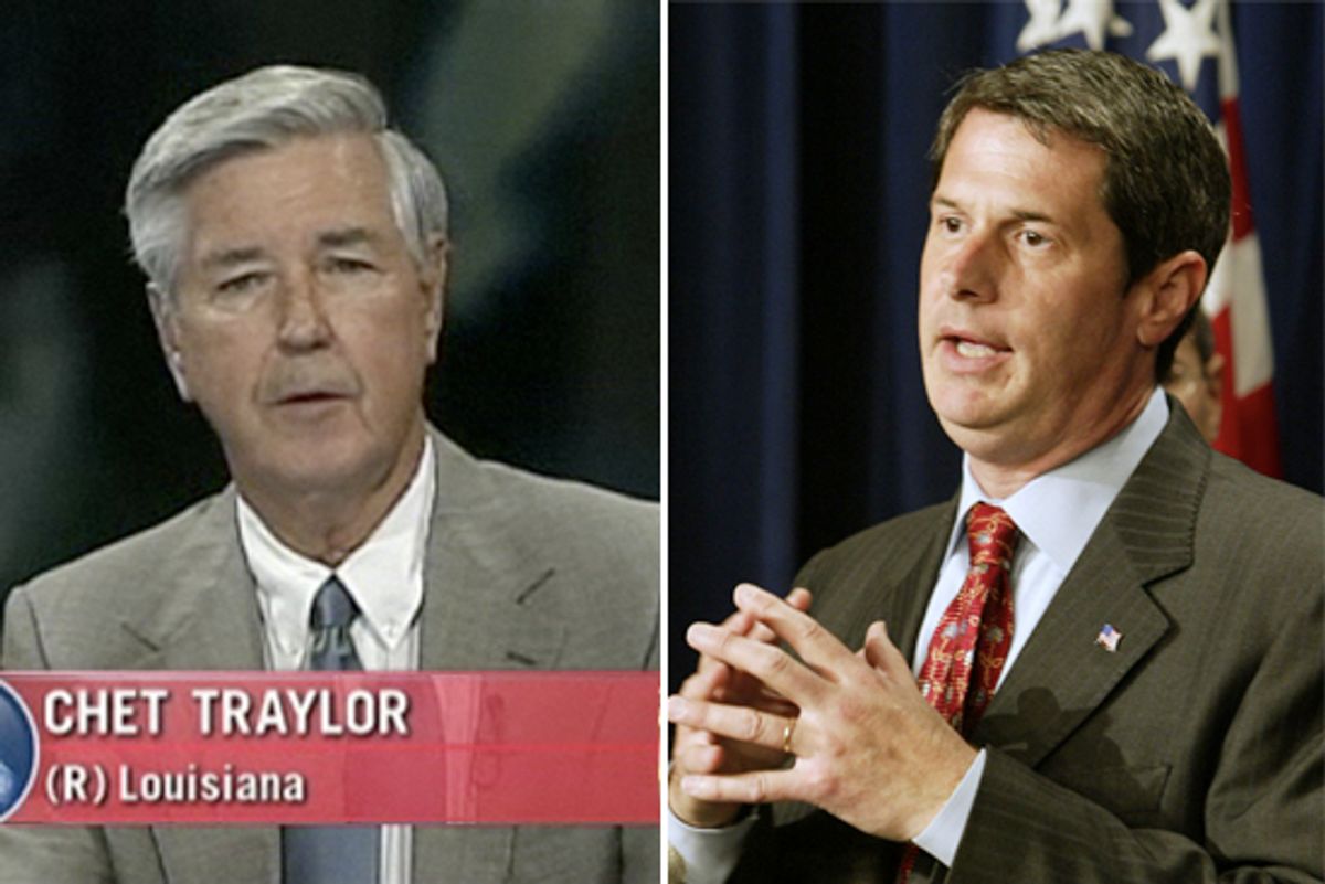 Retired state Supreme Court Justice Chet Traylor and Sen. David Vitter       