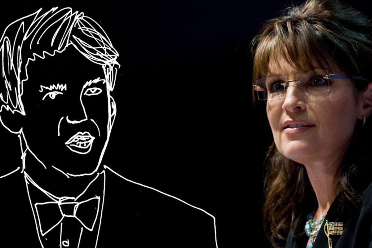 Tucker Carlson and Sarah Palin