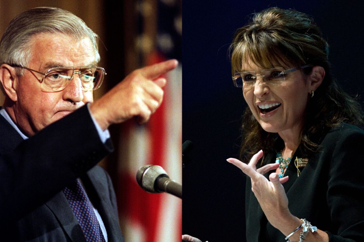 Walter Mondale and Sarah Palin