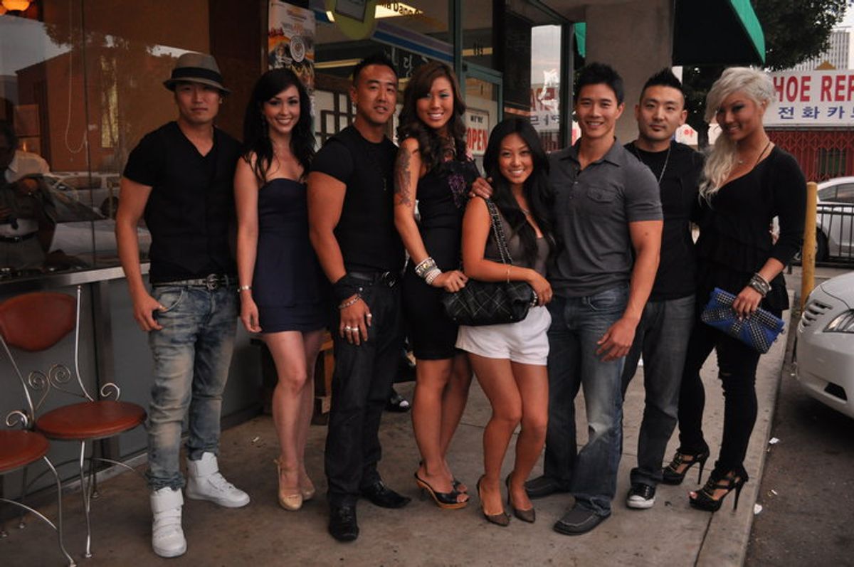 The cast of MTV pilot "K-Town". L-R: Young Lee, Jennifer Field, Joe Cha, Scarlet Chan, Violet Kim, Peter Le, Steve Kim, and Jasmine Chang